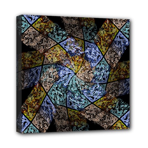 Multi Color Tile Twirl Octagon Mini Canvas 8  X 8  by Nexatart