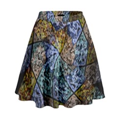 Multi Color Tile Twirl Octagon High Waist Skirt by Nexatart