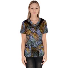 Multi Color Tile Twirl Octagon Scrub Top by Nexatart