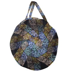 Multi Color Tile Twirl Octagon Giant Round Zipper Tote