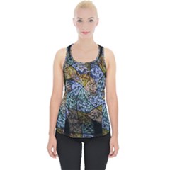 Multi Color Tile Twirl Octagon Piece Up Tank Top by Nexatart