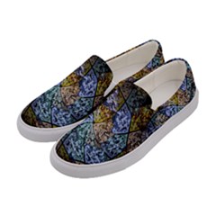 Multi Color Tile Twirl Octagon Women s Canvas Slip Ons