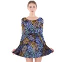 Multi Color Tile Twirl Octagon Long Sleeve Velvet Skater Dress View1