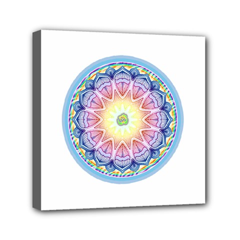 Mandala Universe Energy Om Mini Canvas 6  X 6  by Nexatart