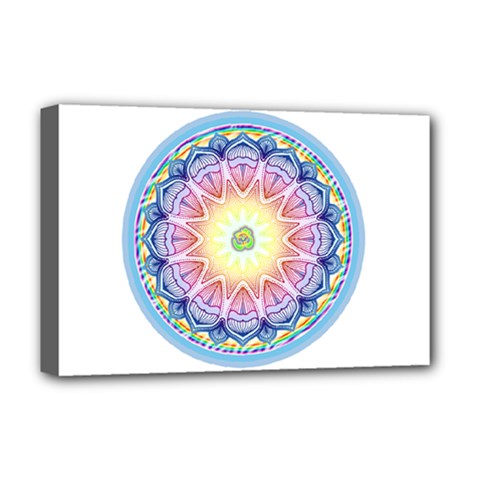 Mandala Universe Energy Om Deluxe Canvas 18  X 12   by Nexatart