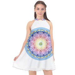 Mandala Universe Energy Om Halter Neckline Chiffon Dress  by Nexatart