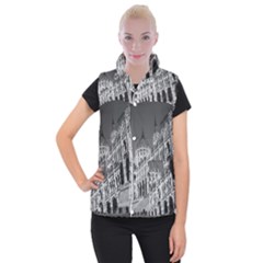 Architecture Parliament Landmark Women s Button Up Puffer Vest by Nexatart