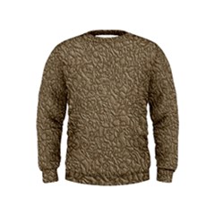 Leather Texture Brown Background Kids  Sweatshirt