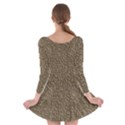 Leather Texture Brown Background Long Sleeve Skater Dress View2