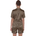 Leather Texture Brown Background Satin Short Sleeve Pyjamas Set View2