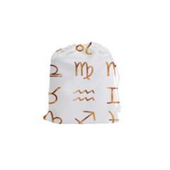 Signs Of The Zodiac Zodiac Aries Drawstring Pouches (small)  by Nexatart