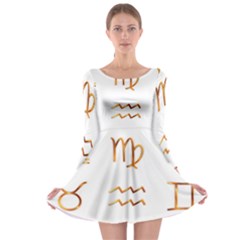 Signs Of The Zodiac Zodiac Aries Long Sleeve Skater Dress by Nexatart