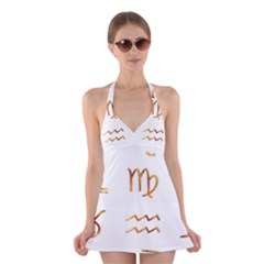 Signs Of The Zodiac Zodiac Aries Halter Swimsuit Dress by Nexatart