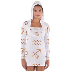 Signs Of The Zodiac Zodiac Aries Long Sleeve Hooded T-shirt by Nexatart