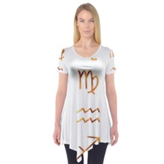 Signs Of The Zodiac Zodiac Aries Short Sleeve Tunic  by Nexatart