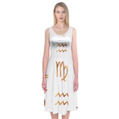 Signs Of The Zodiac Zodiac Aries Midi Sleeveless Dress by Nexatart