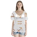 Signs Of The Zodiac Zodiac Aries V-Neck Flutter Sleeve Top View1