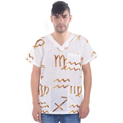 Signs Of The Zodiac Zodiac Aries Men s V-neck Scrub Top