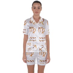 Signs Of The Zodiac Zodiac Aries Satin Short Sleeve Pyjamas Set by Nexatart