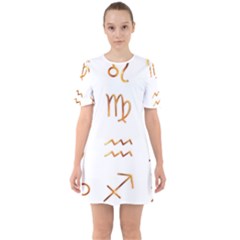 Signs Of The Zodiac Zodiac Aries Sixties Short Sleeve Mini Dress by Nexatart