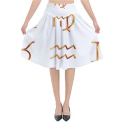 Signs Of The Zodiac Zodiac Aries Flared Midi Skirt by Nexatart