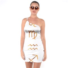 Signs Of The Zodiac Zodiac Aries One Soulder Bodycon Dress by Nexatart