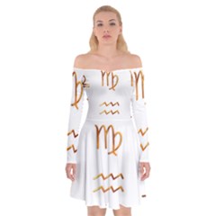 Signs Of The Zodiac Zodiac Aries Off Shoulder Skater Dress by Nexatart