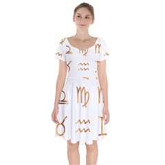 Signs Of The Zodiac Zodiac Aries Short Sleeve Bardot Dress by Nexatart