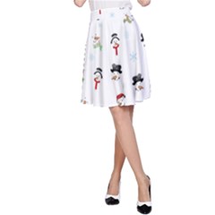 Snowman Pattern A-line Skirt by Valentinaart