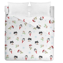 Snowman Pattern Duvet Cover Double Side (queen Size) by Valentinaart