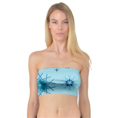 Blue Winter Snowflakes Star Bandeau Top by Mariart