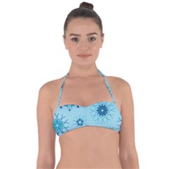 Blue Winter Snowflakes Star Halter Bandeau Bikini Top by Mariart