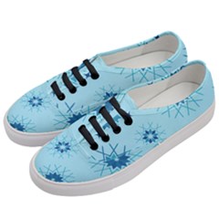 Blue Winter Snowflakes Star Women s Classic Low Top Sneakers by Mariart