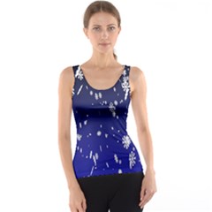 Blue Sky Christmas Snowflake Tank Top by Mariart