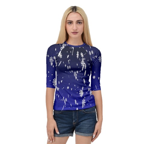 Blue Sky Christmas Snowflake Quarter Sleeve Raglan Tee by Mariart