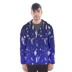 Blue Sky Christmas Snowflake Hooded Wind Breaker (men)