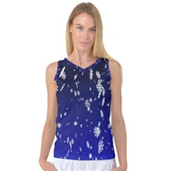 Blue Sky Christmas Snowflake Women s Basketball Tank Top by Mariart