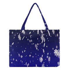 Blue Sky Christmas Snowflake Medium Tote Bag by Mariart