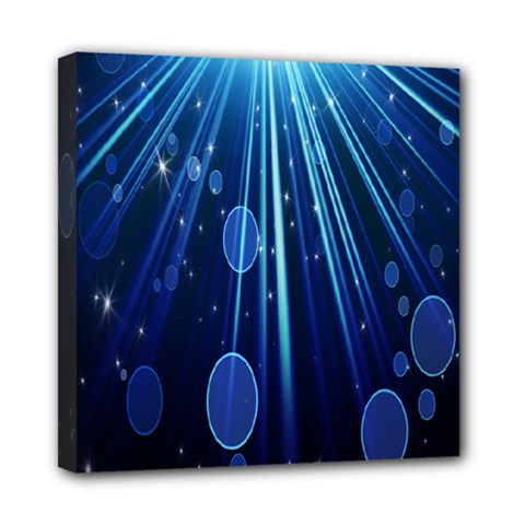 Blue Rays Light Stars Space Mini Canvas 8  X 8  by Mariart