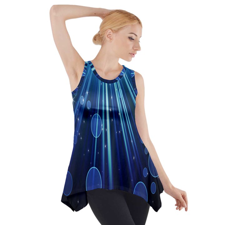 Blue Rays Light Stars Space Side Drop Tank Tunic