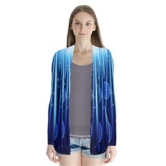 Blue Rays Light Stars Space Drape Collar Cardigan by Mariart