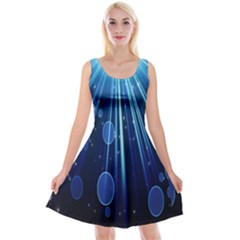 Blue Rays Light Stars Space Reversible Velvet Sleeveless Dress by Mariart