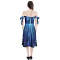 Blue Rays Light Stars Space Shoulder Tie Bardot Midi Dress View2