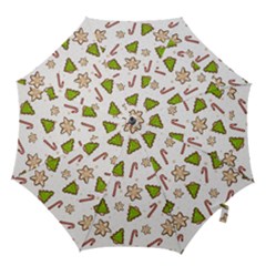 Ginger Cookies Christmas Pattern Hook Handle Umbrellas (large) by Valentinaart