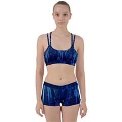 Blue Rays Light Stars Space Women s Sports Set by Mariart