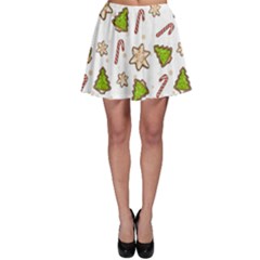 Ginger Cookies Christmas Pattern Skater Skirt by Valentinaart