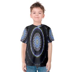 Colorful Hypnotic Circular Rings Space Kids  Cotton Tee