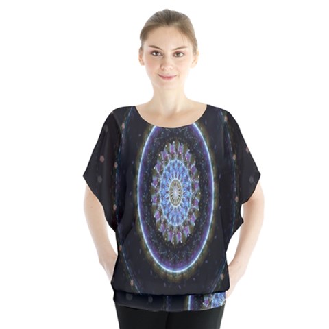 Colorful Hypnotic Circular Rings Space Blouse by Mariart