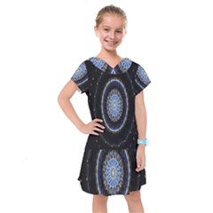 Colorful Hypnotic Circular Rings Space Kids  Drop Waist Dress by Mariart