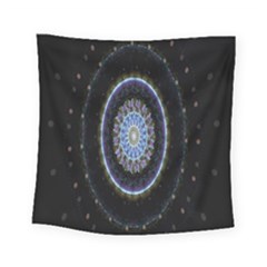 Colorful Hypnotic Circular Rings Space Square Tapestry (small)